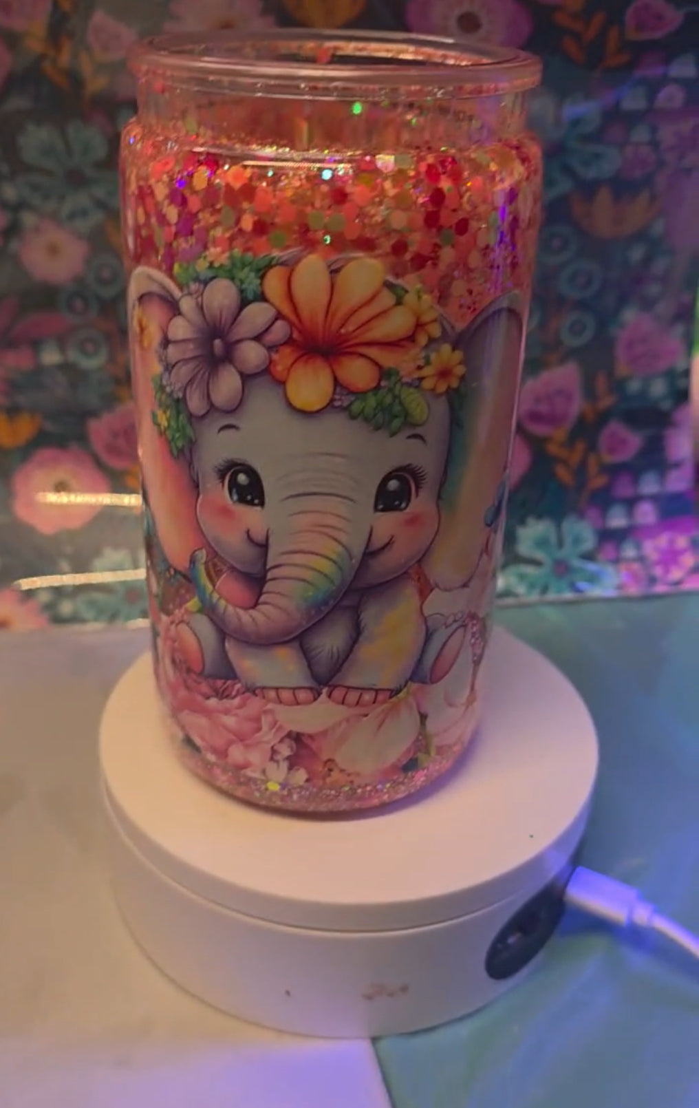 Premade 16oz Acrylic Elephant