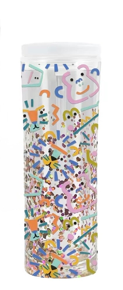 20oz Snow Globe Water Bottle W/ Flip Top