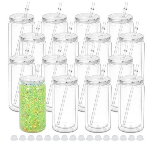 16oz Plastic Snow Globe Tumblers