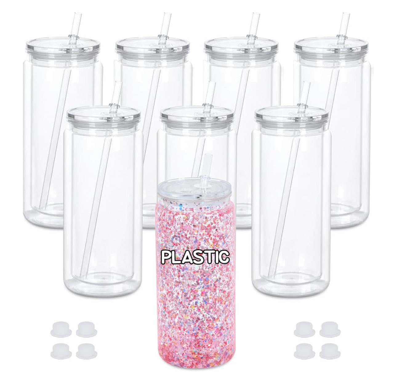 20oz Plastic Snow Globe Tumblers