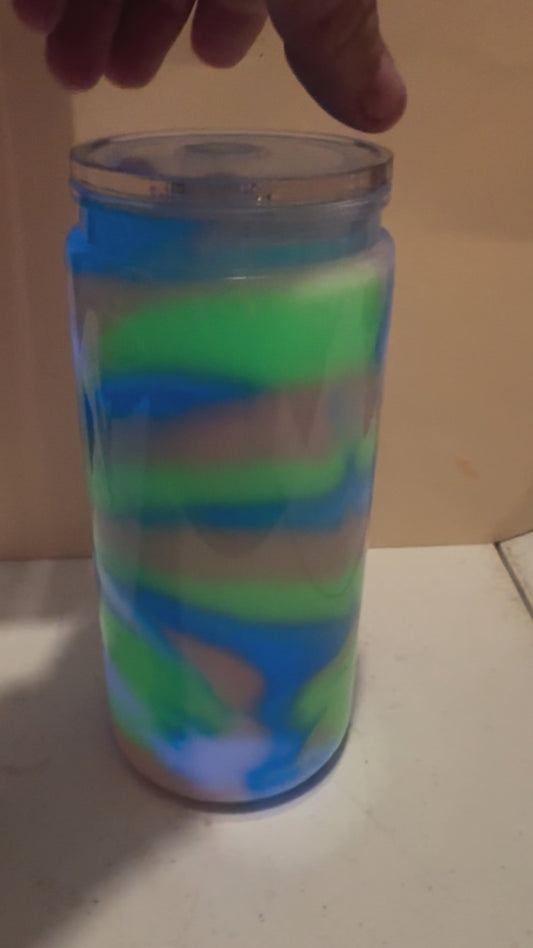 20oz Glass Glow In The Dark Paint Cup